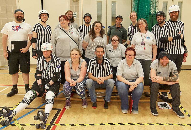 Refs, NSOs and helpers supporting England Roller Derby