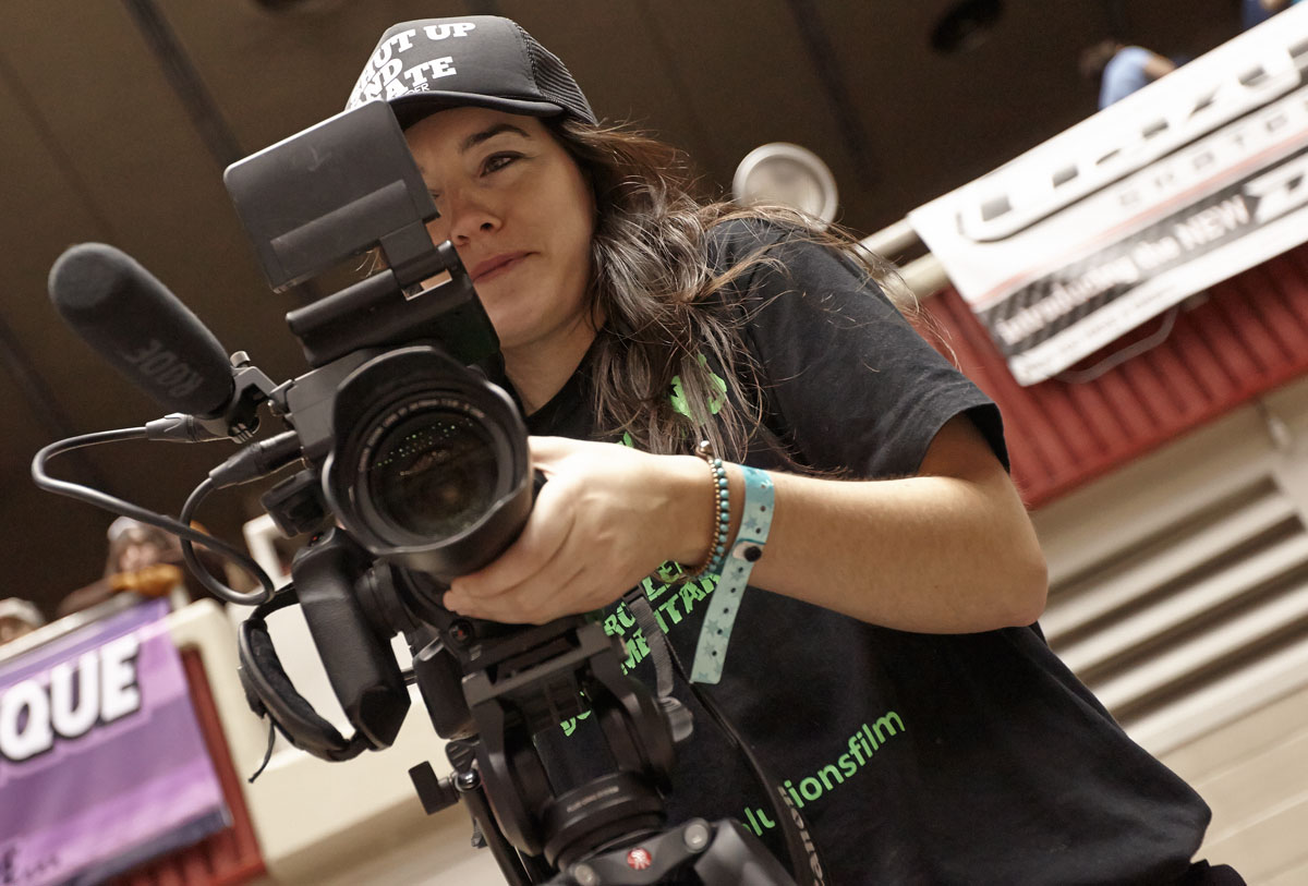 Filming the final day of the Roller Derby World Cup